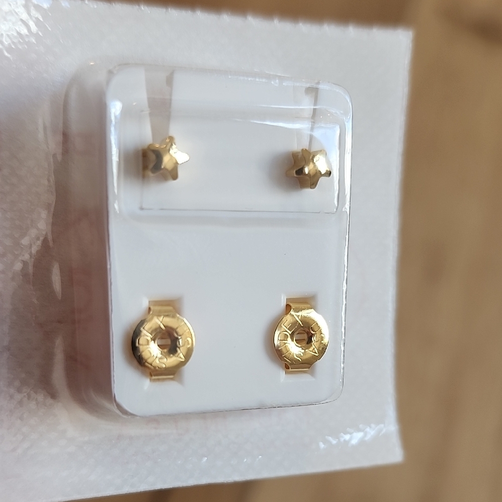 Gold Stud Star Earrings Set